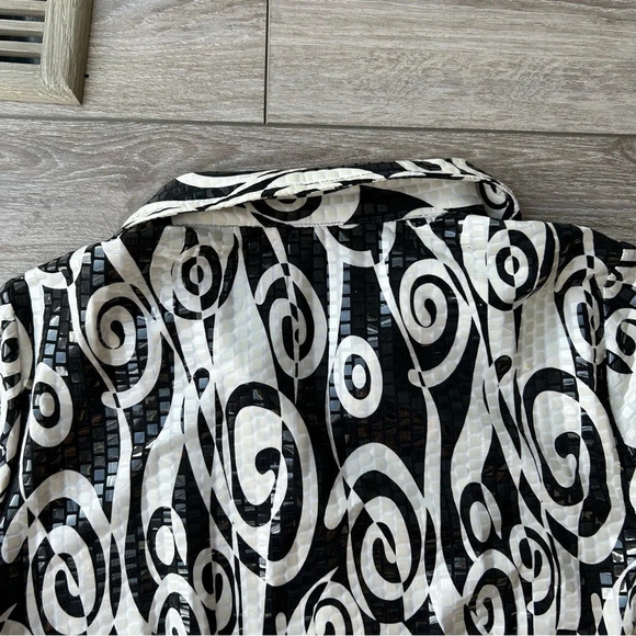 Misook Paisley Print Sequin Evening Zip Jacket - Picture 14 of 16